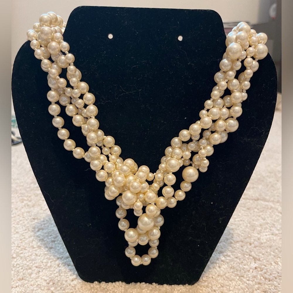 J. Crew 5 Strand Twisted Pearls Necklace